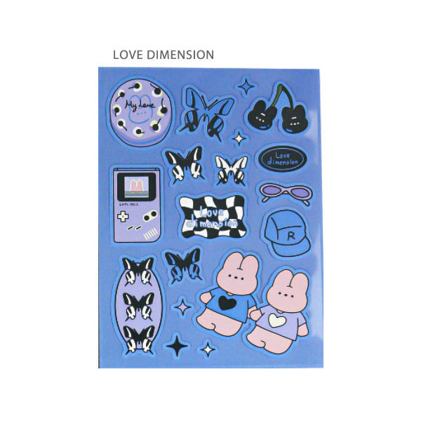Love Dimension - DESIGN GOMGOM Reeli Color Line Paper Removable Sticker